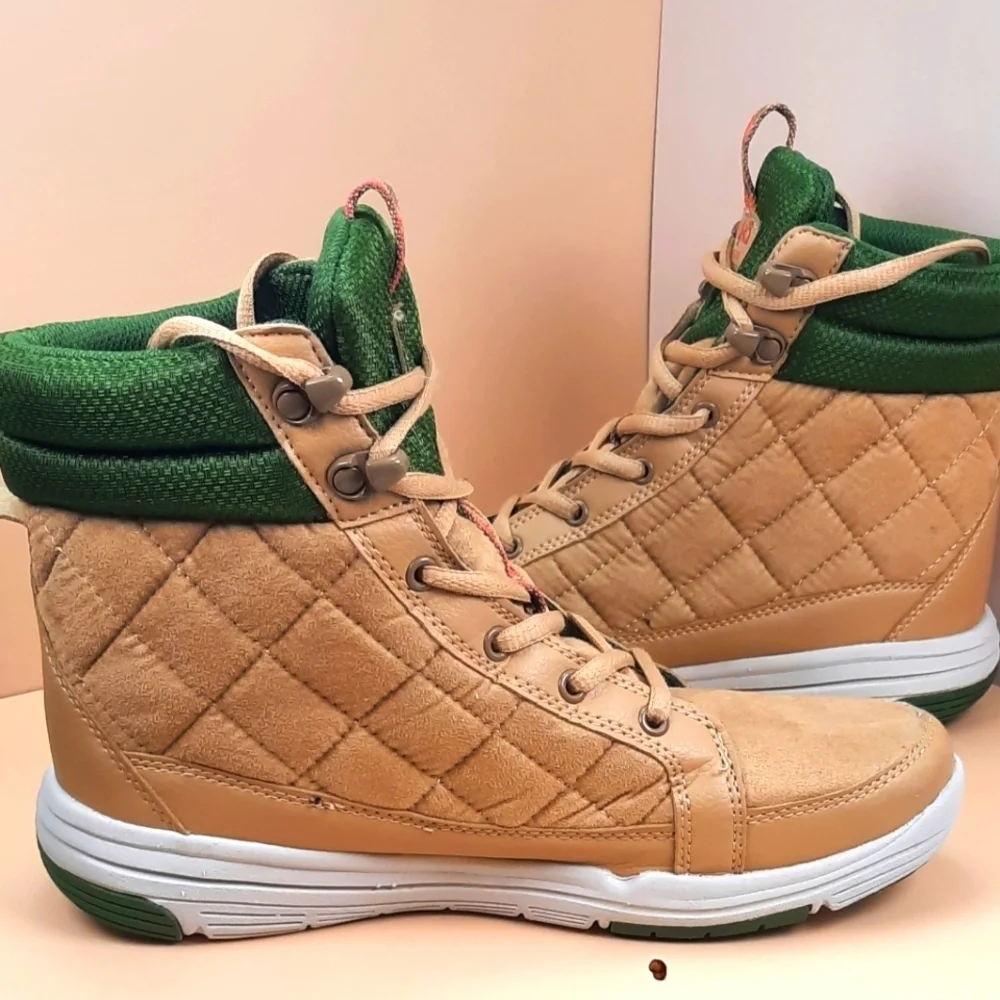 Ryka Aurora Boots Tan/Green High Top Sneaker Boots